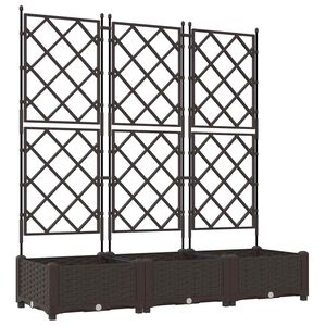 vidaXL Kerti cser&eacute;p 3 db Barna 120 x 40 x 125,5 cm PP