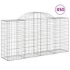 vidaXL 50 db íves horganyzott vas gabion kosár 200x50x100/120 cm