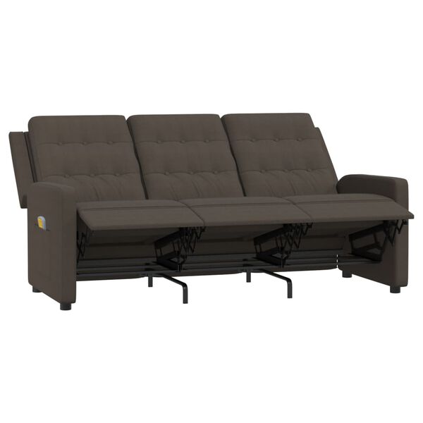 vidaXL 3 személyes barna szövet dönthető masszázsfotel