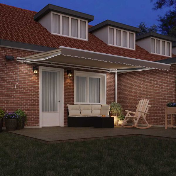 vidaXL Beh&uacute;zhat&oacute; napellenző B&eacute;zs 450 &times; 300 cm Sz&ouml;vet &eacute;s Ac&eacute;l