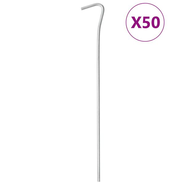 vidaXL 50 db horganyzott ac&eacute;l s&aacute;torc&ouml;vek 23 cm &Oslash;4 mm