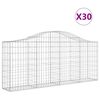 vidaXL 30 db &iacute;ves horganyzott vas gabion kos&aacute;r 200x30x80/100 cm