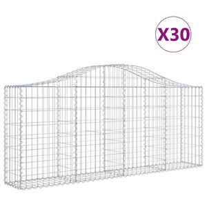 vidaXL 30 db &iacute;ves horganyzott vas gabion kos&aacute;r 200x30x80/100 cm