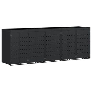 vidaXL Gurul&oacute;s kuka t&aacute;rol&oacute; 5 kuk&aacute;hoz Fekete 340 x 77,5 x 121,5 cm