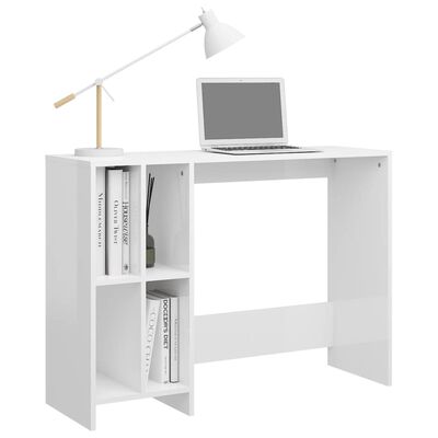 vidaXL magasfényű fehér forgácslap laptopasztal 102,5 x 35 x 75 cm