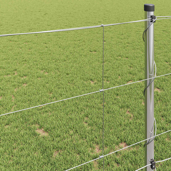 vidaXL Legelőkerítés Ezüst 100 x 1 m Horganyzott acél