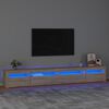 vidaXL sonoma t&ouml;lgy sz&iacute;nű TV-szekr&eacute;ny LED-l&aacute;mp&aacute;kkal 270x35x40 cm