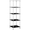 vidaXL 5 szintes fekete edzett &uuml;veg polc 40 x 40 x 130 cm