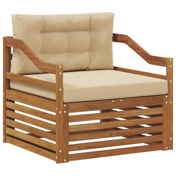 vidaXL K&uuml;lt&eacute;ri kanap&eacute; szett T&ouml;m&ouml;r Ak&aacute;cfa Term&eacute;szetes