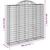 vidaXL 9 db íves horganyzott vas gabion kosár 200x50x180/200 cm