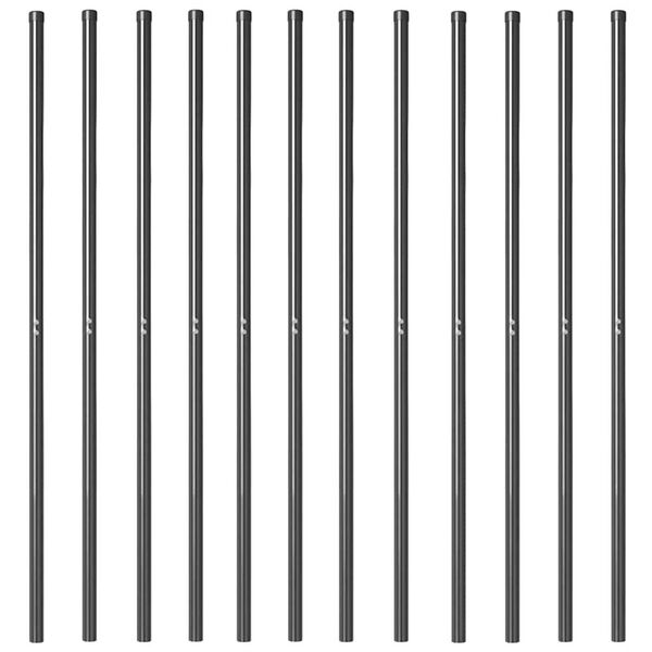 vidaXL Ker&iacute;t&eacute;soszlop 12 pcs Sz&uuml;rke Porsz&oacute;rt Ac&eacute;l