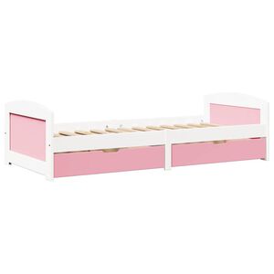 vidaXL Napoz&oacute;&aacute;gy 2 fi&oacute;kkal matrac n&eacute;lk&uuml;l IRUN Feh&eacute;r&R&oacute;zsasz&iacute;n 90x200cm