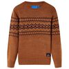 vidaXL Gyerek pul&oacute;ver k&ouml;t&ouml;tt Cognac 128