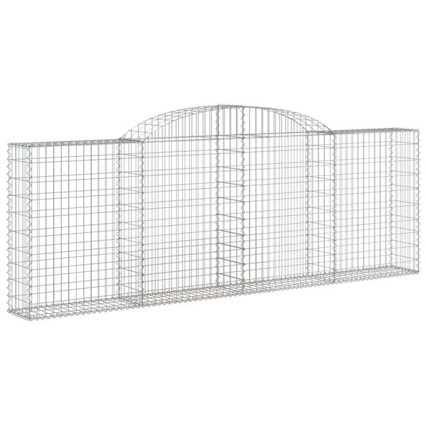 vidaXL 11 db íves horganyzott vas gabion kosár 300 x 30 x 100/120 cm