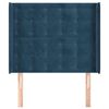 vidaXL sötétkék bársony fejtámla szárnyakkal 83x16x118/128 cm