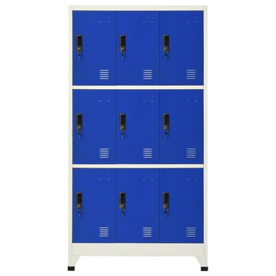 vidaXL szürke-kék acél zárható szekrény 90 x 45 x 180 cm