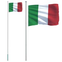 vidaXL alumínium olasz zászló és rúd 6,23 m