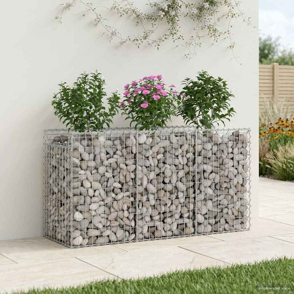 vidaXL Gabion emelt &aacute;gy Ez&uuml;st 150 x 50 x 80 cm Horganyzott ac&eacute;l