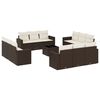 vidaXL 13 r&eacute;szes barna polyrattan kerti &uuml;lőgarnit&uacute;ra p&aacute;rn&aacute;kkal