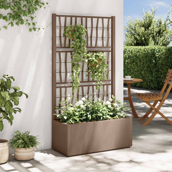 vidaXL Kert&eacute;sz cser&eacute;p r&aacute;csos v&aacute;ltozattal Barna 80 x 36 x 140 cm PP