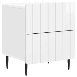 vidaXL &Eacute;jjeliszekr&eacute;ny Magasf&eacute;nyű Feh&eacute;r 43 x 34,5 x 49,5 cm Szerelt Fa