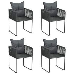 vidaXL 4 db fekete polyrattan k&uuml;lt&eacute;ri sz&eacute;k p&aacute;rn&aacute;val