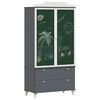 vidaXL Kr&eacute;t&aacute;val &Iacute;rt Dresser ROROS Sz&uuml;rke &eacute;s Feh&eacute;r 90 x 45 x 180 cm