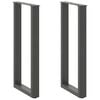 vidaXL 2 db antracitsz&uuml;rke U-alak&uacute; ac&eacute;l konzolasztal l&aacute;b 28x(72-73) cm