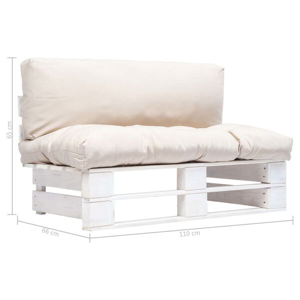 vidaXL fenyőfa kerti raklapkanap&eacute; homoksz&iacute;nű p&aacute;rn&aacute;kkal