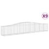 vidaXL 9 db &iacute;ves horganyzott vas gabion kos&aacute;r 400x50x60/80 cm
