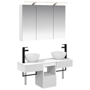 vidaXL F&uuml;rdőszobai Szekr&eacute;ny Szett 4 pcs Feh&eacute;r 100 x 14,5 x 70 cm