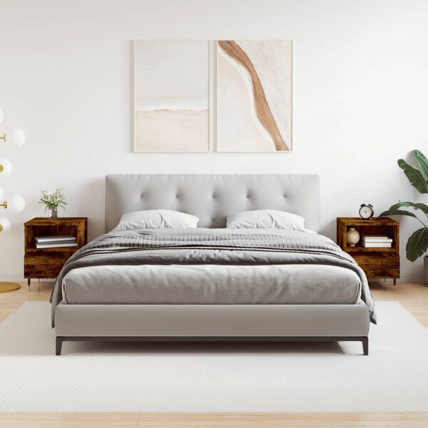 vidaXL 2 db füstös tölgy színű éjjeliszekrény 40 x 35 x 50 cm