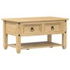 vidaXL Corona t&ouml;m&ouml;r fenyőfa doh&aacute;nyz&oacute;asztal fi&oacute;kokkal 85 x 50 x 45 cm