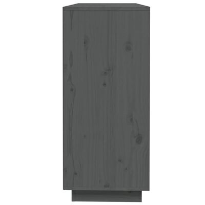 vidaXL szürke tömör fenyőfa tálalószekrény 110,5 x 35 x 80 cm