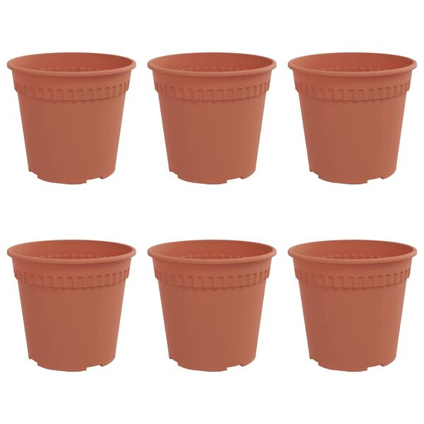 vidaXL Kerek Vir&aacute;gcser&eacute;p 6 pcs T&eacute;gla V&ouml;r&ouml;s &Oslash; 19 x 16 cm Műanyag