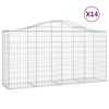 vidaXL 14 db íves horganyzott vas gabion kosár 200x50x100/120 cm