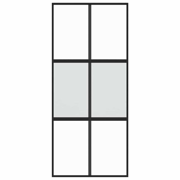 vidaXL fekete edzett üveg és alumínium tolóajtó 90 x 205 cm