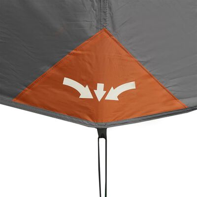 vidaXL 9 személyes szürke-narancs gyorskioldó vízálló családi sátor