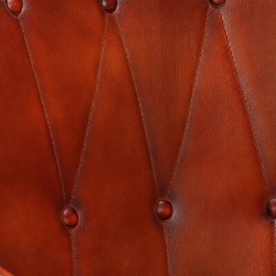 vidaXL barna valódi bőr szárnyas szék lábtartóval