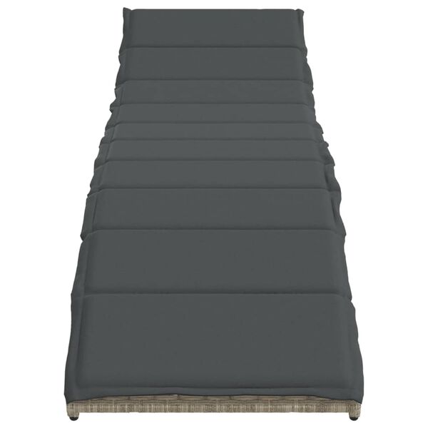 vidaXL 2 db világosszürke polyrattan napozóágy párnával