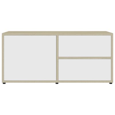 vidaXL fehér-sonomatölgy színű forgácslap TV-szekrény 80 x 34 x 36 cm