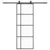 vidaXL fekete ESG &uuml;veg tol&oacute;ajt&oacute; f&eacute;mszerelv&eacute;ny-szettel 76x205 cm