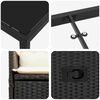 vidaXL Kert &eacute;tkező szett p&aacute;rn&aacute;val 5 pcs Fekete polirattan
