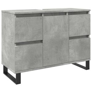 vidaXL betonsz&uuml;rke szerelt fa mosd&oacute;szekr&eacute;ny 80 x 33 x 60 cm