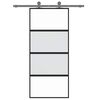 vidaXL fekete edzett üveg és alumínium tolóajtó 90 x 205 cm