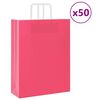 vidaXL 50 db r&oacute;zsasz&iacute;n pap&iacute;rzacsk&oacute;k foganty&uacute;kkal 32x12x42 cm