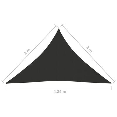 vidaXL antracitszürke háromszögű oxford-szövet napvitorla 3 x 3 x 4,24 m