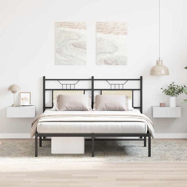 vidaXL 2 db magasfényű fehér szerelt fa függő éjjeliszekrény 40x30x15