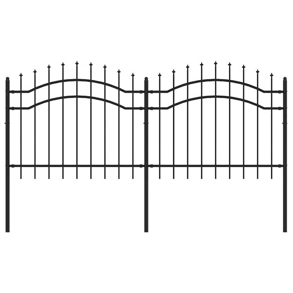 vidaXL fekete ac&eacute;l kerti ker&iacute;t&eacute;s Woerden l&aacute;ndzs&aacute;s tetejű 240 x 100 cm