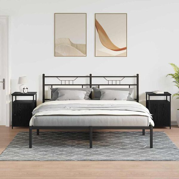 vidaXL &Eacute;jjeliszekr&eacute;ny Musta tammi Faanyag